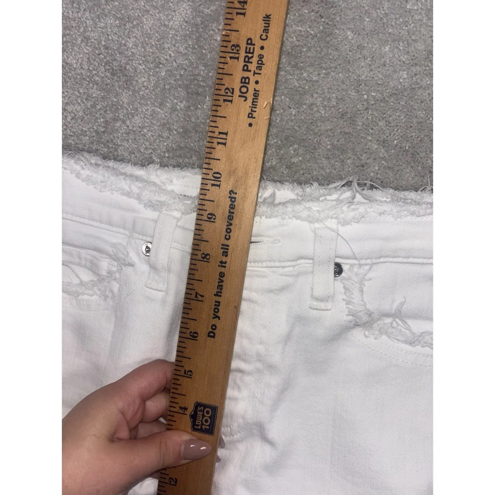 AG ADRIANO GOLDSCHMIED Size 24 The Isabelle High Rise Straight Crop‎ Denim White - Image 8