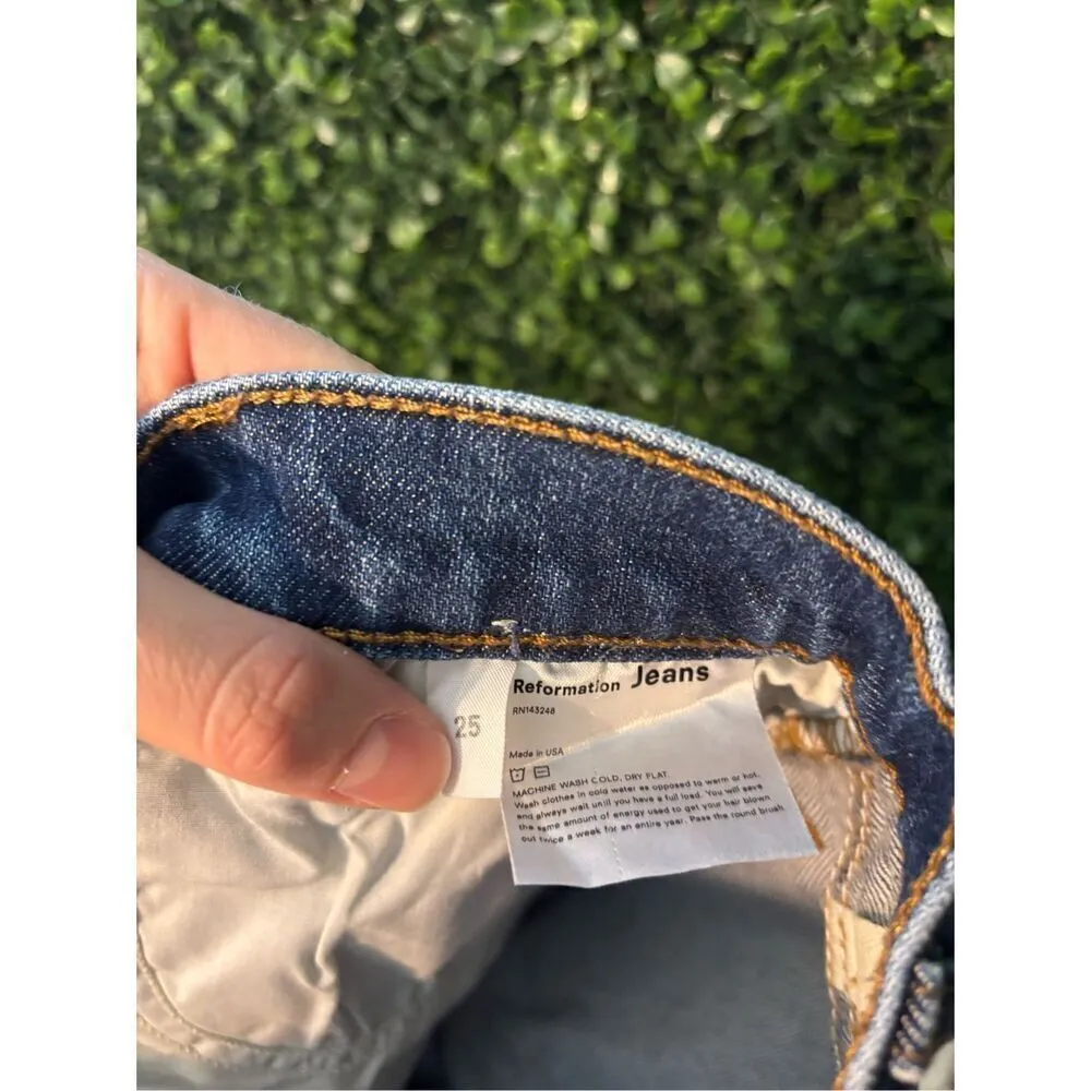 Reformation Liza High Rise Straight Jeans in Laguna 25 - Image 4