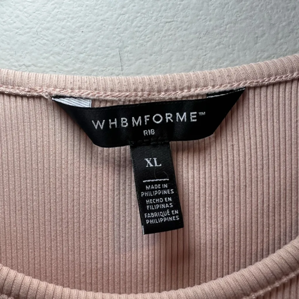 WHBM For Me Ribbed Stretch Tank Top Rose Smoke Pullover Racerback Flattering  XL - Image 4