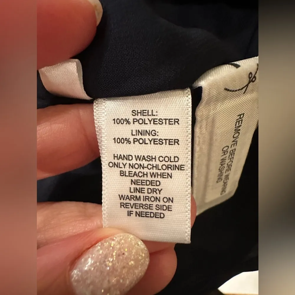 EUC Ann Taylor Loft Dark Navy Midnight Blue Sequin Blouse tank top - Image 7