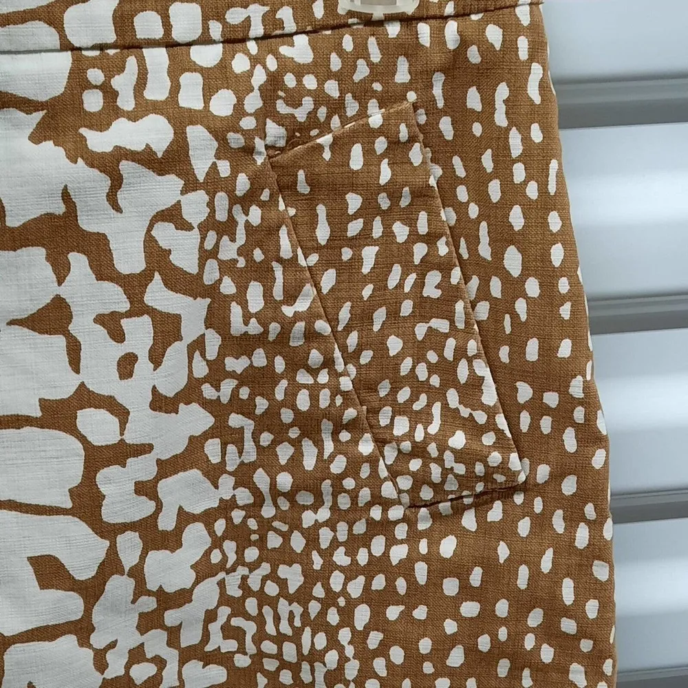 J. Crew Skirt Womens Size Large Brown White Mini Pockets Ladies - Image 3