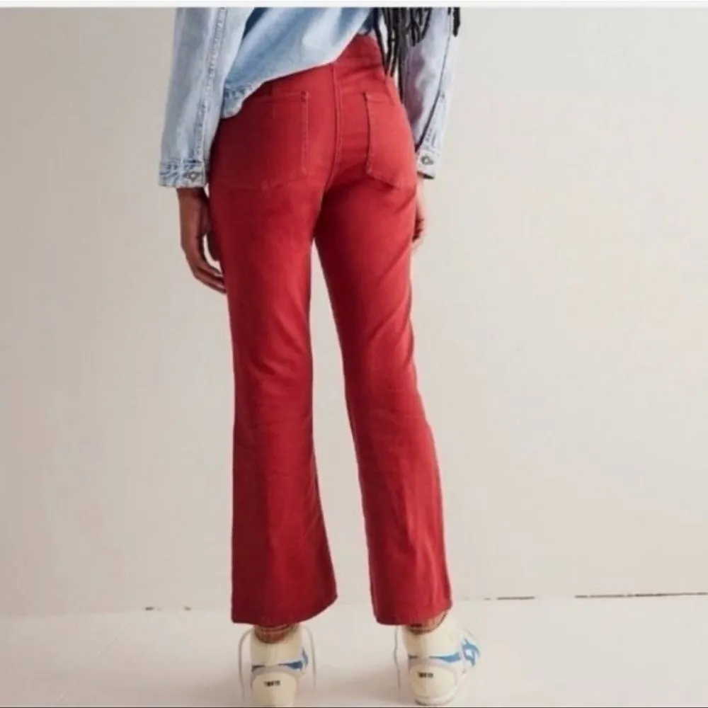 NWT Free People | We The Free | Red In My Feelings Mid-Rise Crop Boot Jeans Sz S - Image 4