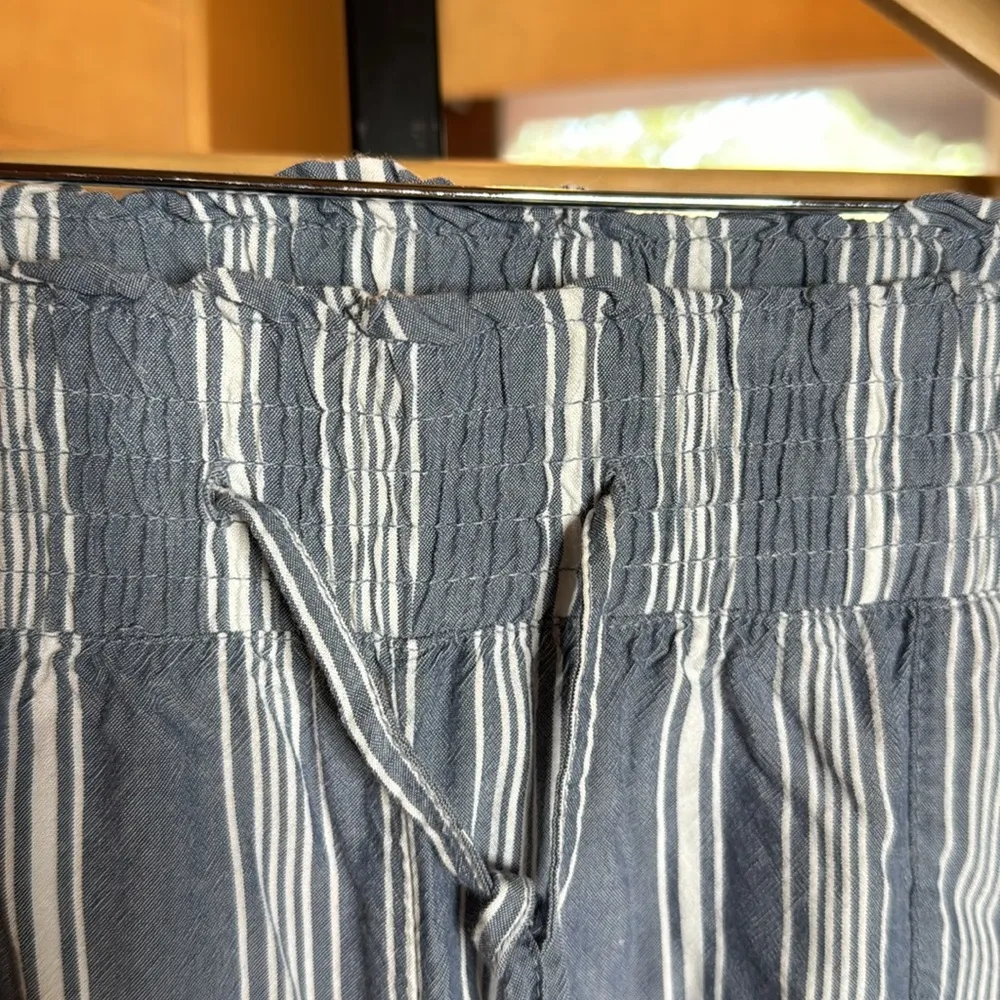 Abercrombie & Fitch Wide Leg Pants Striped Drawstring Waist Pull On Pants Sz XL - Image 4