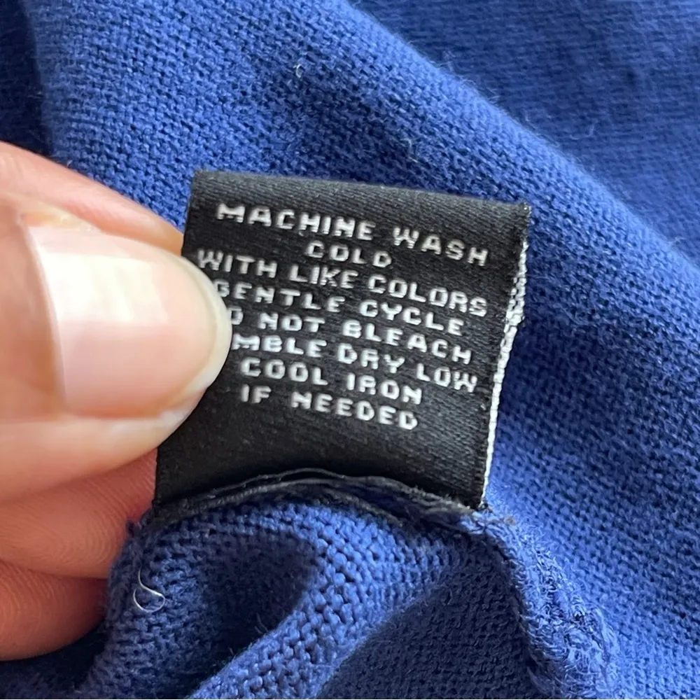 VERVE AMI | Blue 3/4 Length Sleeve Asymmetrical Hem Knit Sweater Sz S - Image 8