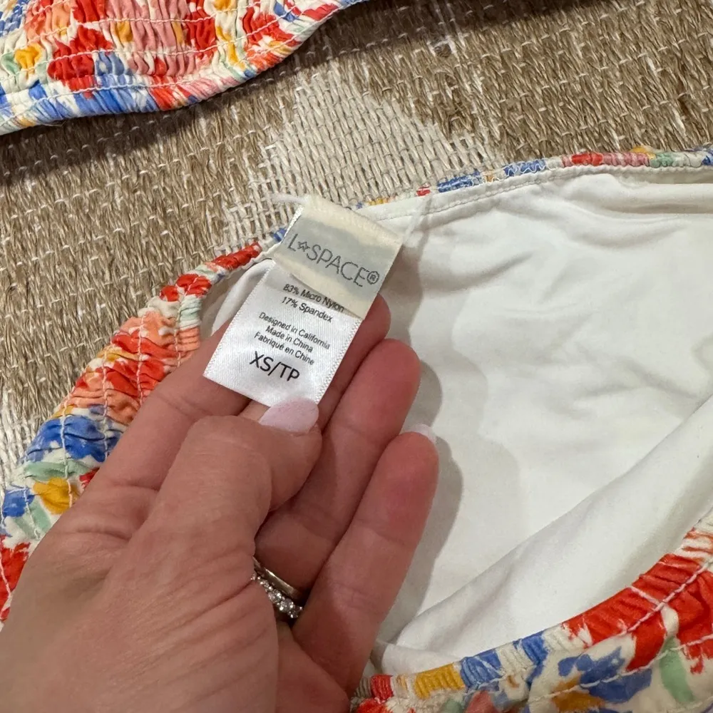 L*Space Bikini Set Izzie Top smocked floral Flowers Forever high rise barlette - Image 3