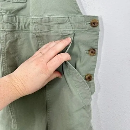 GAP Women's Size Large Olive Green Utility Overalls Jumpsuit Bib Wide Leg Pants - Image 10