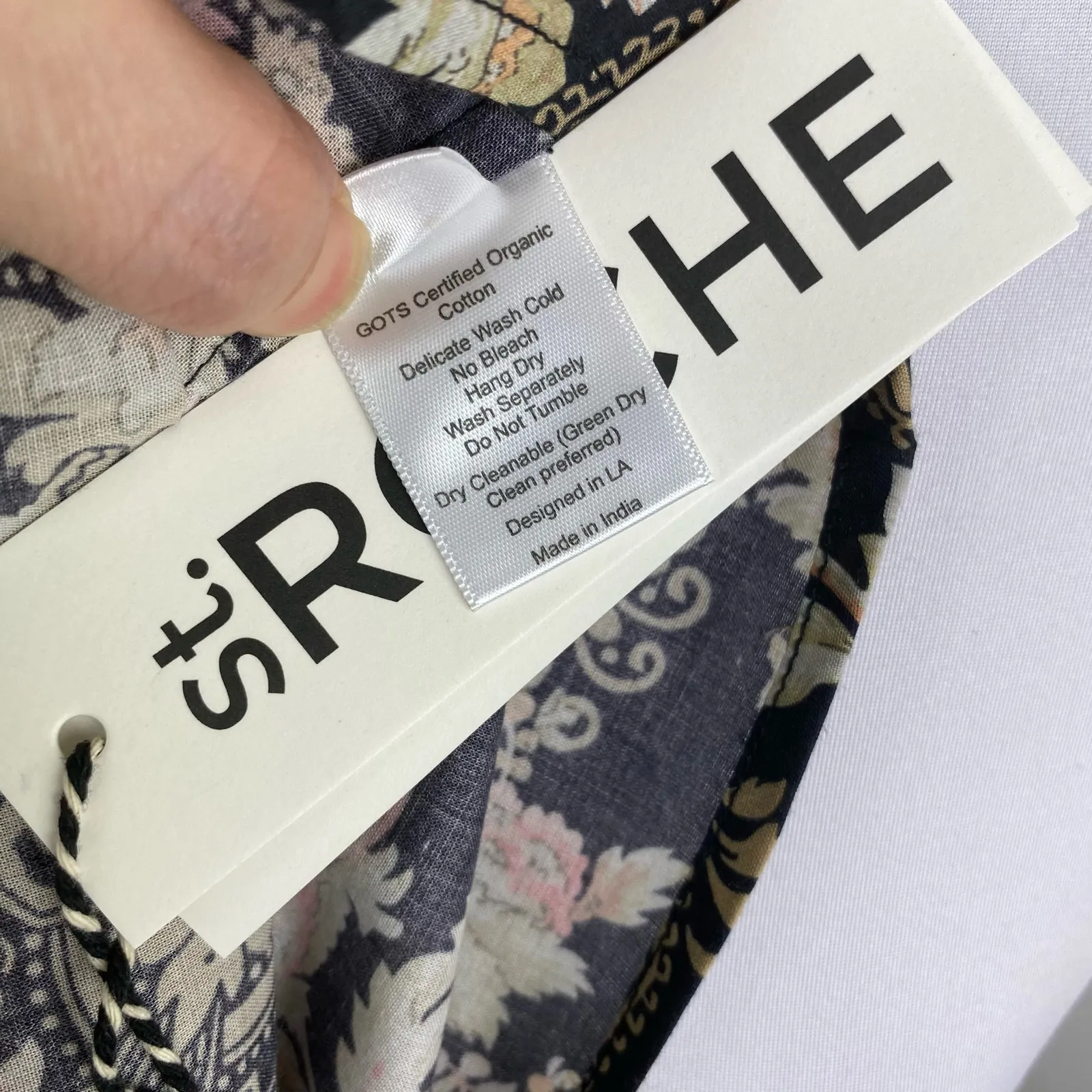 ST. ROCHE Organic Cotton Floral Hatfield Dress Belladonna Print Size 10 $370 Black - Image 11