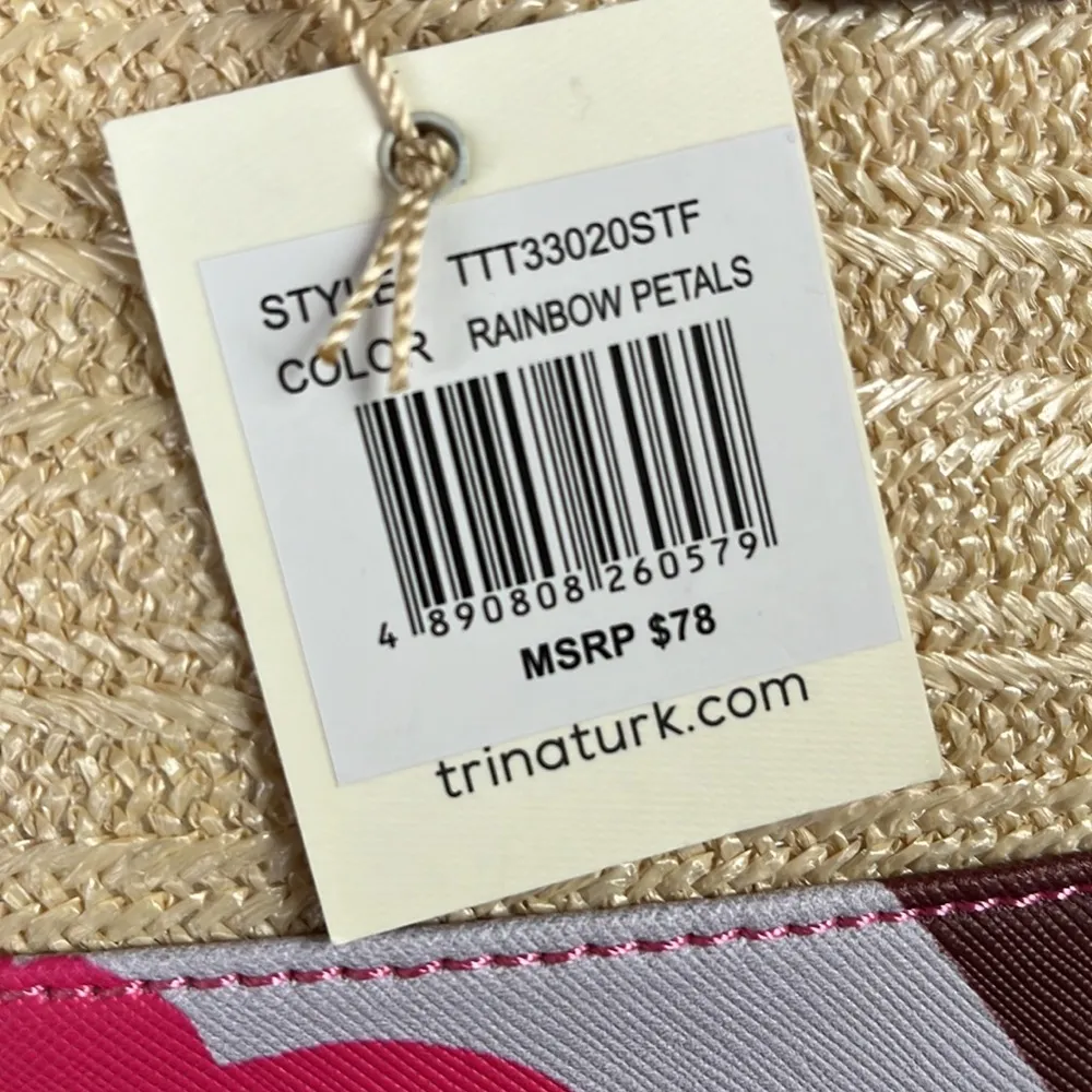 NWT Trina Turk Crossbody Rainbow Petals Purse Natural Pink - Image 8