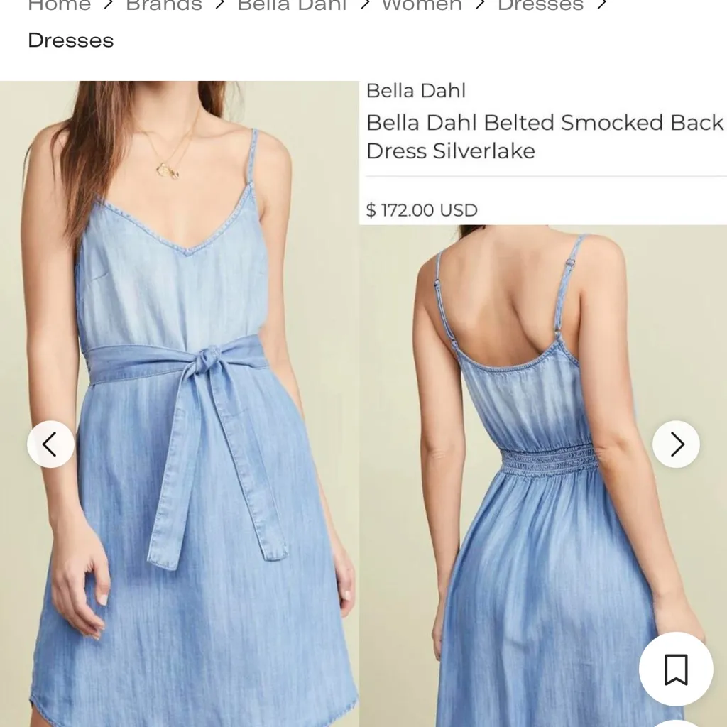 Bella Dahl • Chambray 100% Linen Dress Tie Waste Simple Lightweight Size XS - Image 9