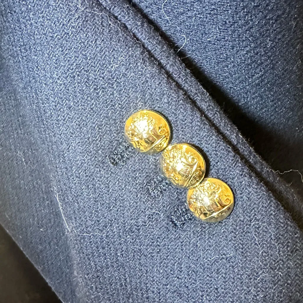 Zara Double-Breasted Navy wool mid long Coat NWT - Image 11