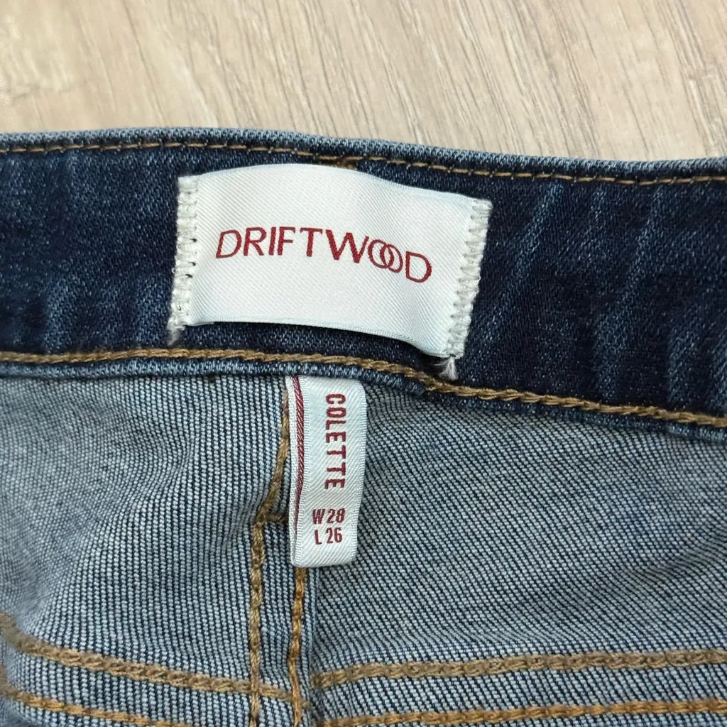 Driftwood Colette Straight Crop Jeans w/ Brown Tapestry Embroidered Cuff | 28 - Image 7