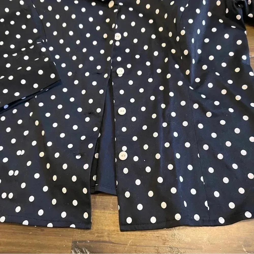 Pendleton Polk A Dot Shirt Jacket Blazer Light Weight V Neck Petite Small - Image 4