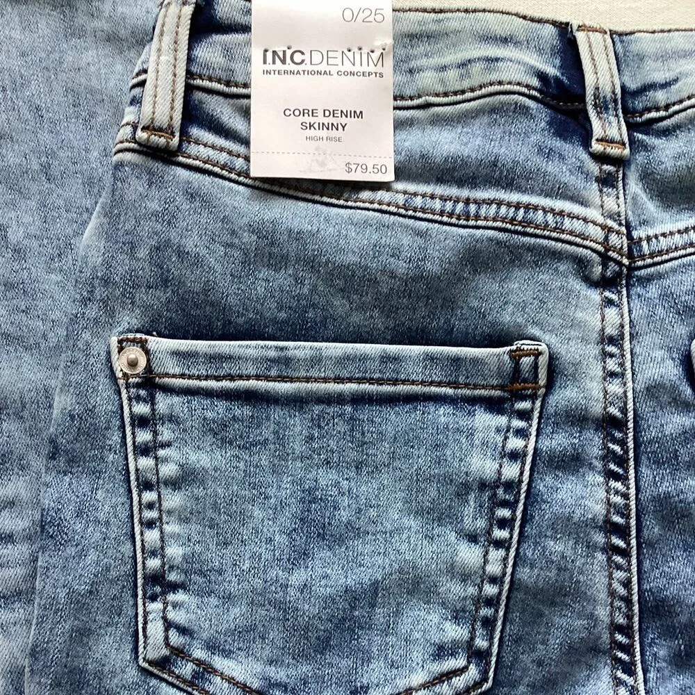 INC Denim Womens High-Rise Core Denim Skinny Jeans Size 0/25 - Image 4