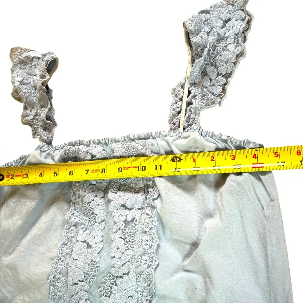 Anthropologie Tiny Daphne Lace Tank Blue Flutter Strap Womens Size Medium - Image 12