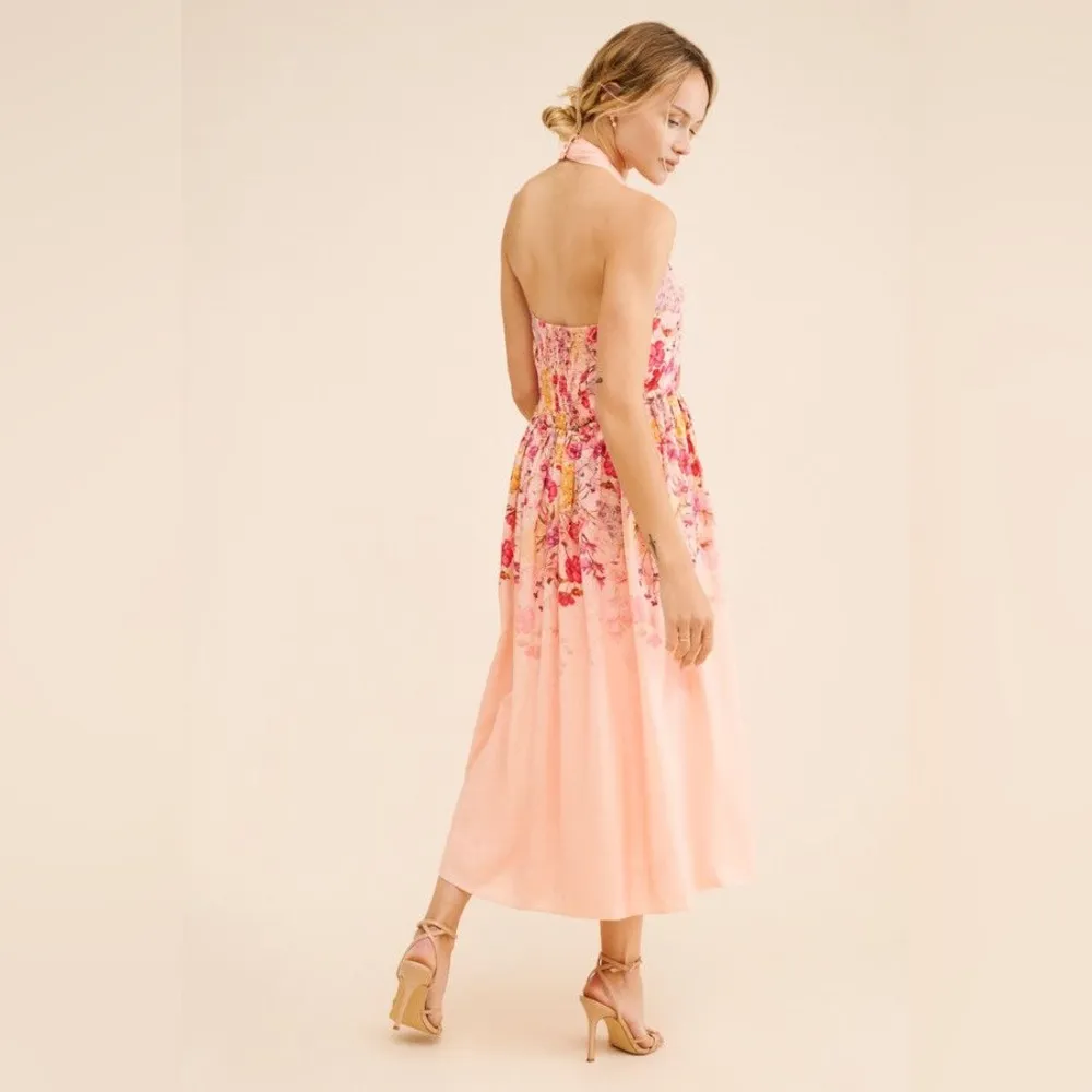 anthropologie pink floral dress Anthropologie, DRESS THE POPULATION CONNOR STRAPLESS