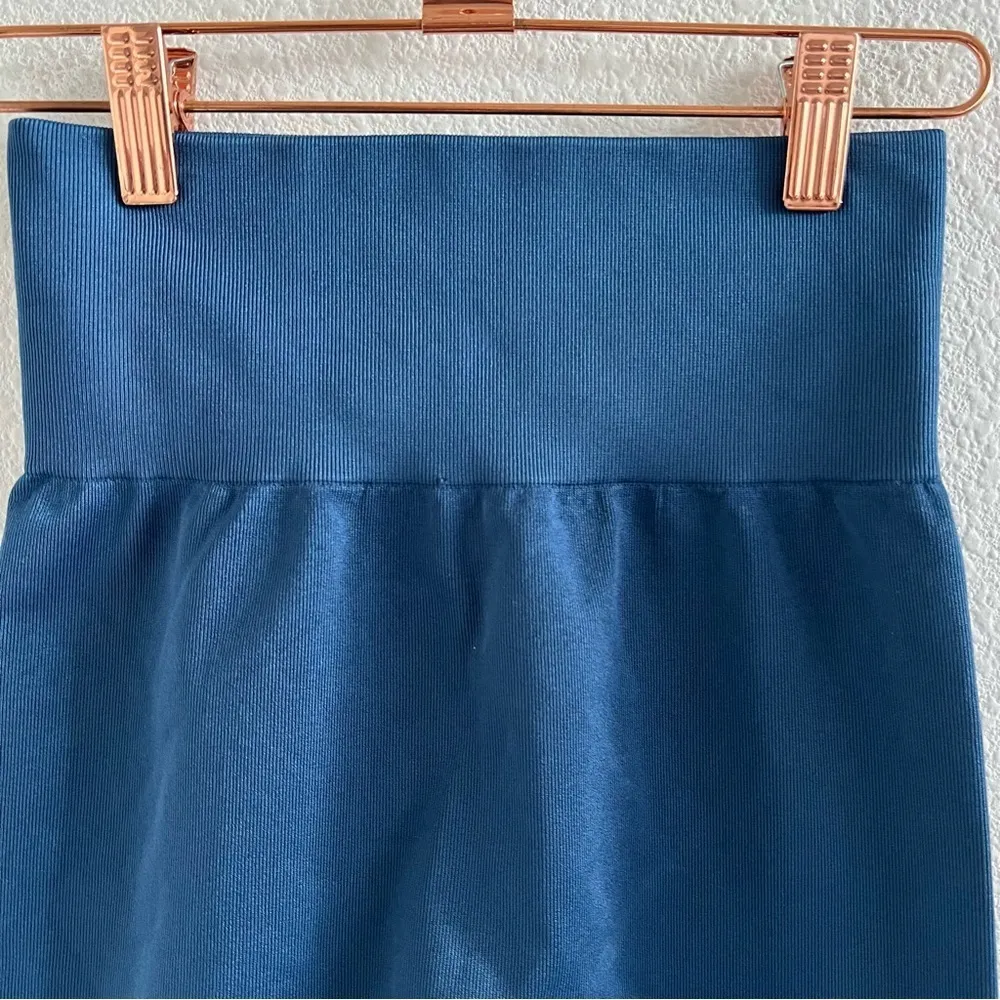 Joy Lab Biker Short Blue Stretch High Waist Athleisure Activewear Small - Image 2