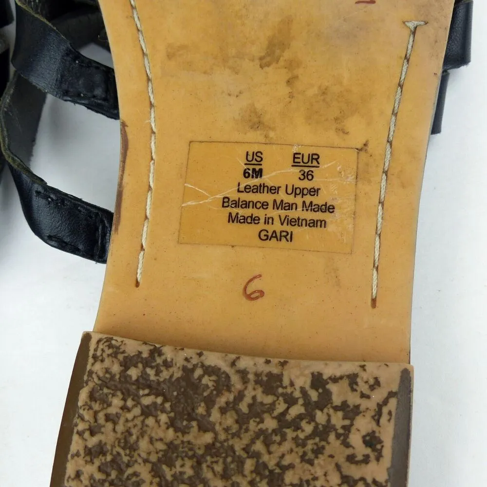 Sam Edelman Gari Strappy Sandals Women 6 M Black Leather Toe Loop Fit Like 5.5M - Image 13