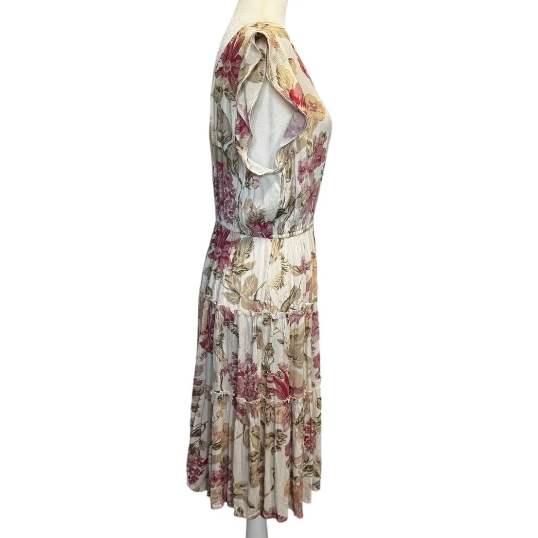 Frye x Anthropologie Floral Tiered Midi Dress – M Size M - Image 3