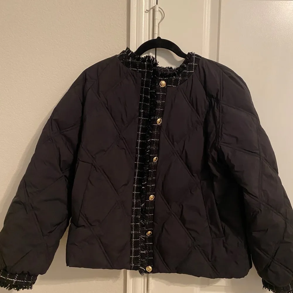 PEACE BIRD women’s collarless winter coat size M Size M - Image 2