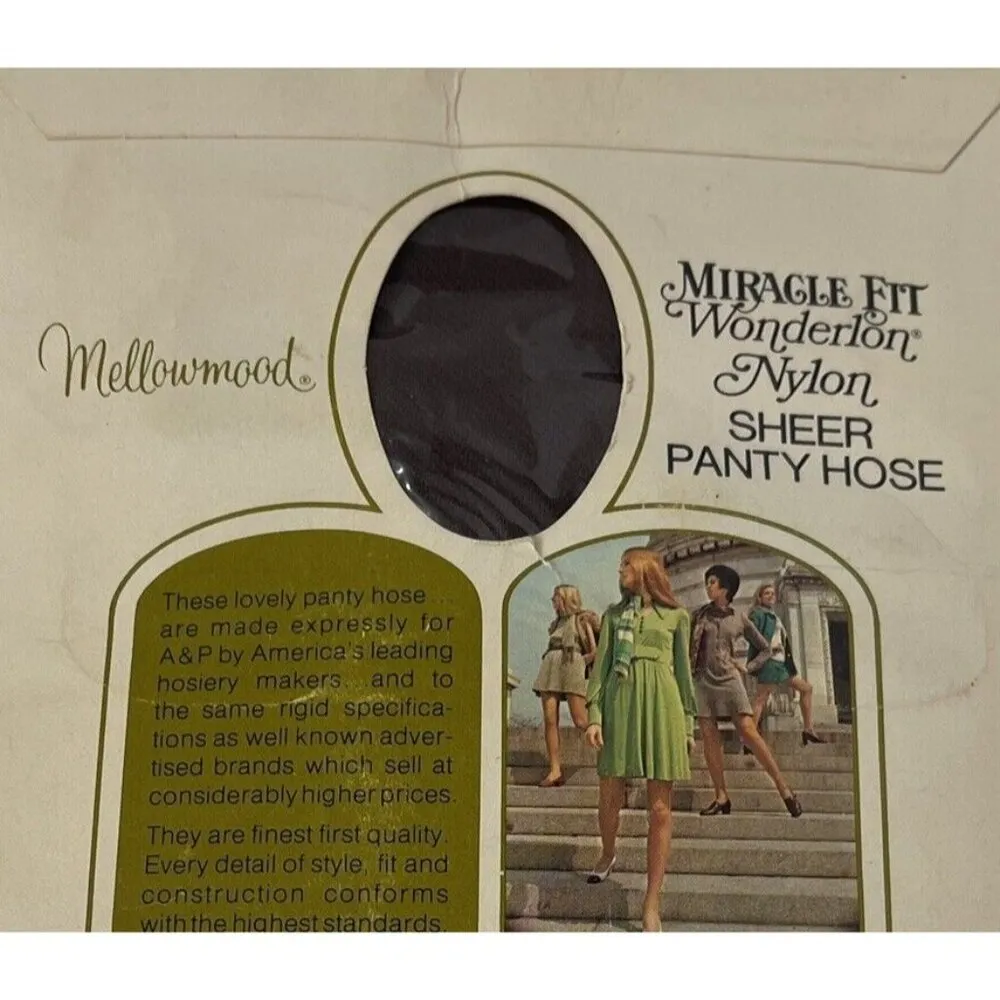 Vintage 60s Mellowmood Miracle Support Sheer Pantyhose Wonderlon Nylon Brown Size undefined - Image 5