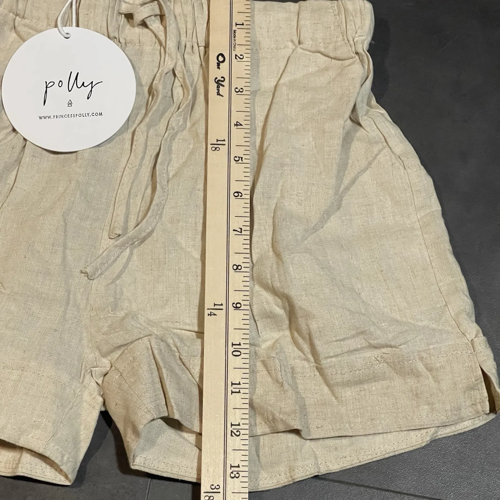 Princess Polly Shorts Womens Size 4 High Waisted Mom‎ Shorts Tan F-58 - Image 4