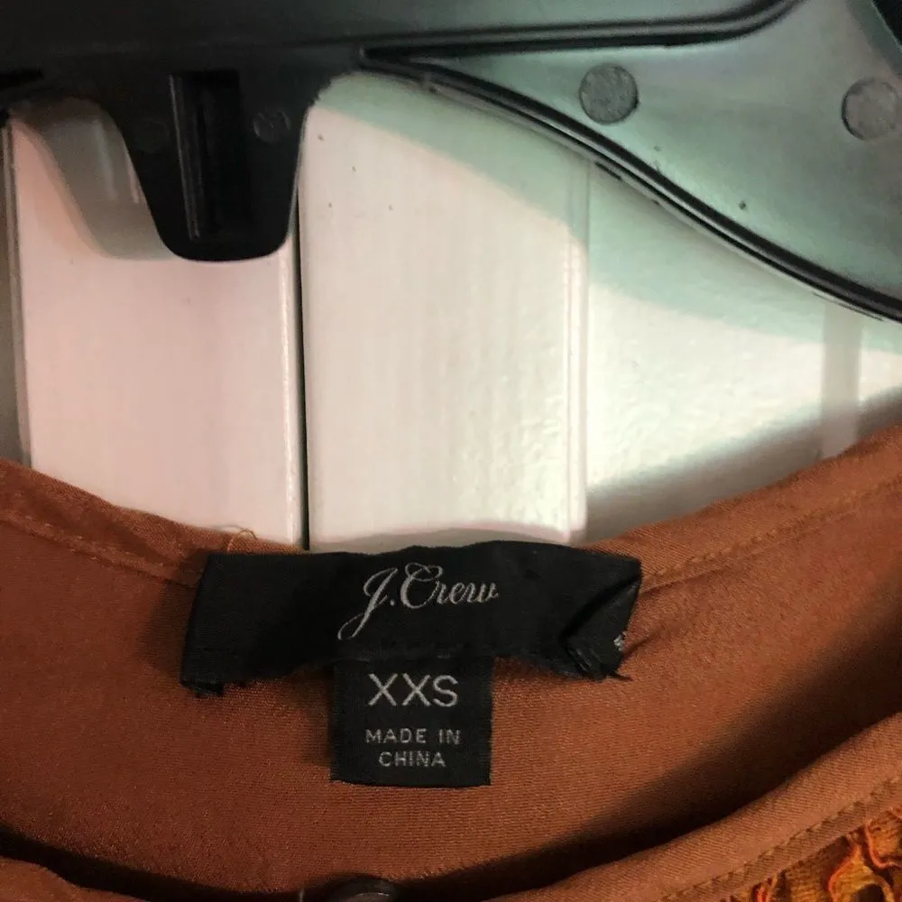 SALE J.crew lace cap sleeve notch neckline burnt orange top - Image 6