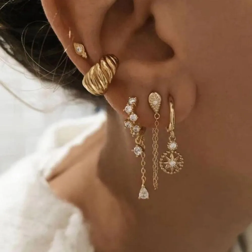 NEW 18k Gold Filled Women's Chain Dangle‎ Drop Earrings - Image 4