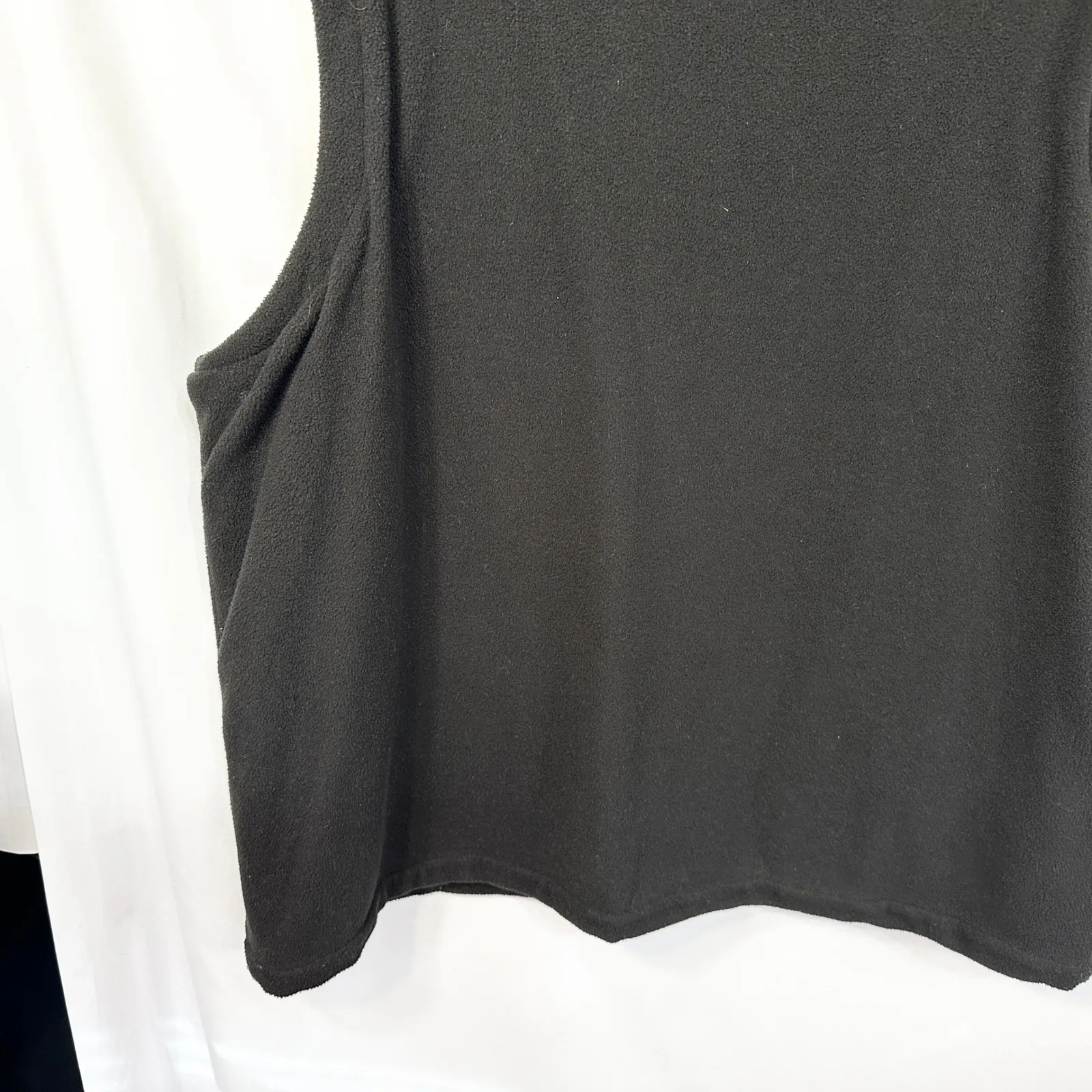 Woman Within 22W 24W Reversible Vest Black Fleece Green Knit Full Zip Cable B‎ - Image 15