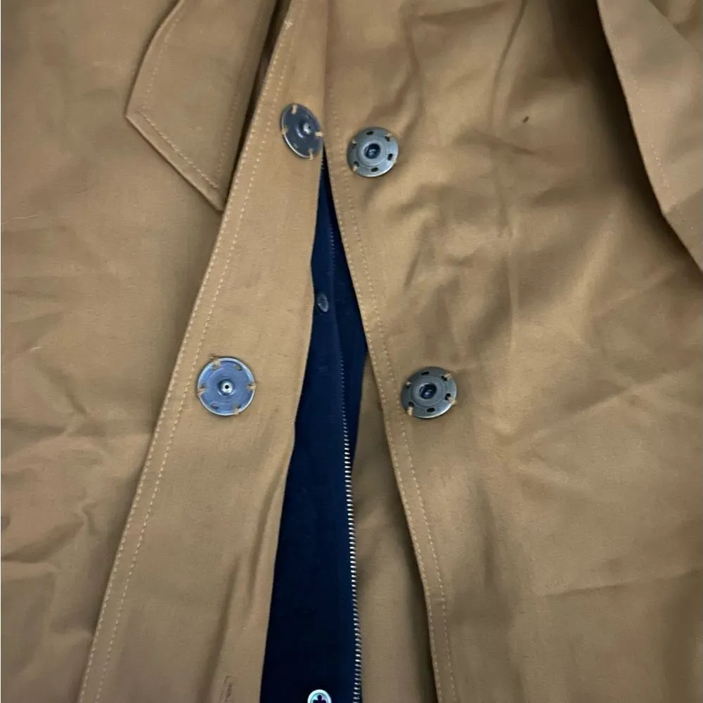 M. Martin Tan Brushed Canvas Wool Lined Trench Coat Size Medium New with Tags - Image 5