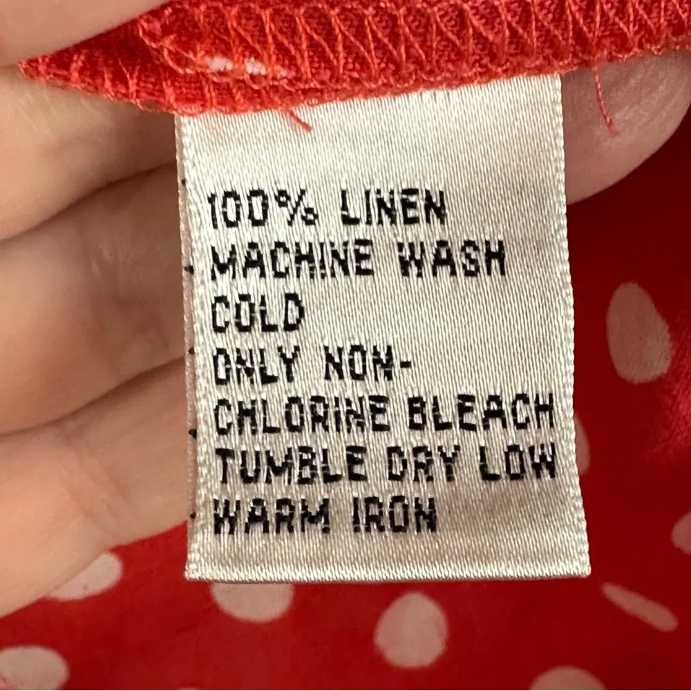 Talbots Coral Polkadot Linen Lightweight Shacket Blazer Jacket 12P - Image 5