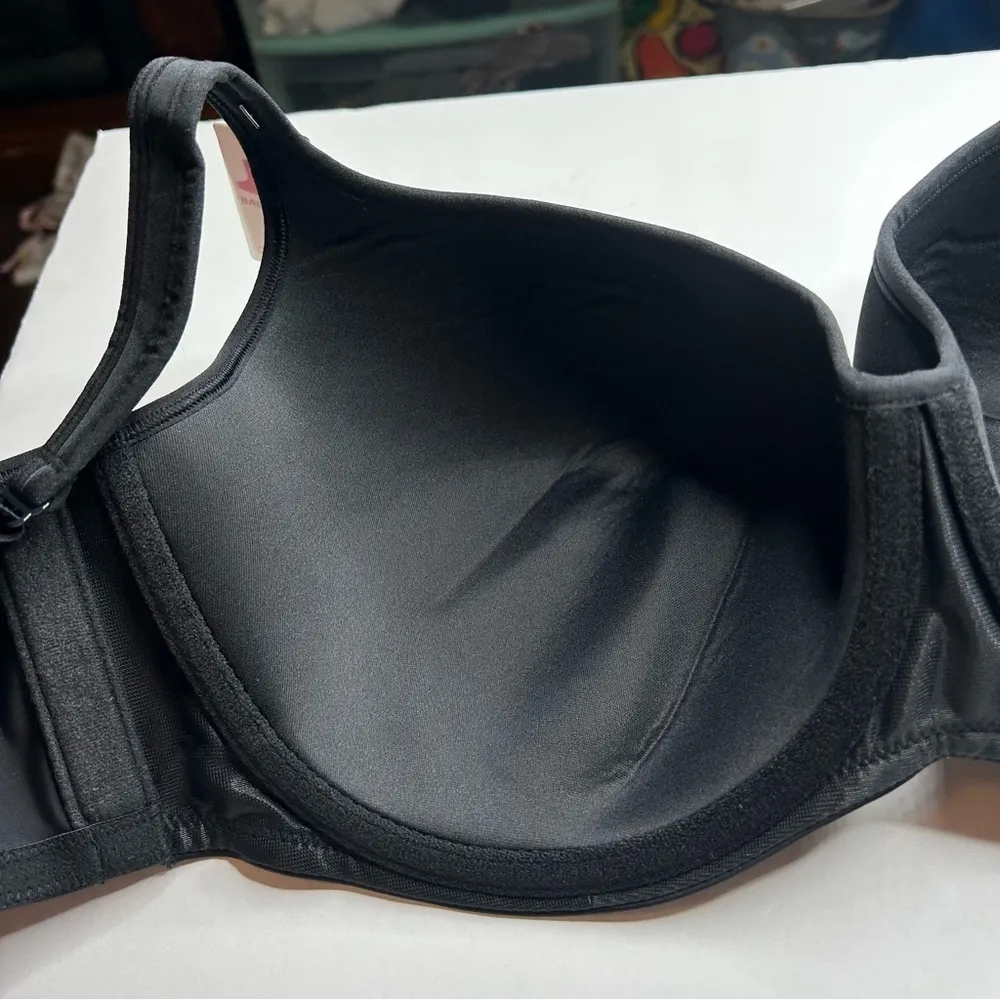 New Cacique black lined Balconette smooth Bra 40F Molded Cups - Image 7