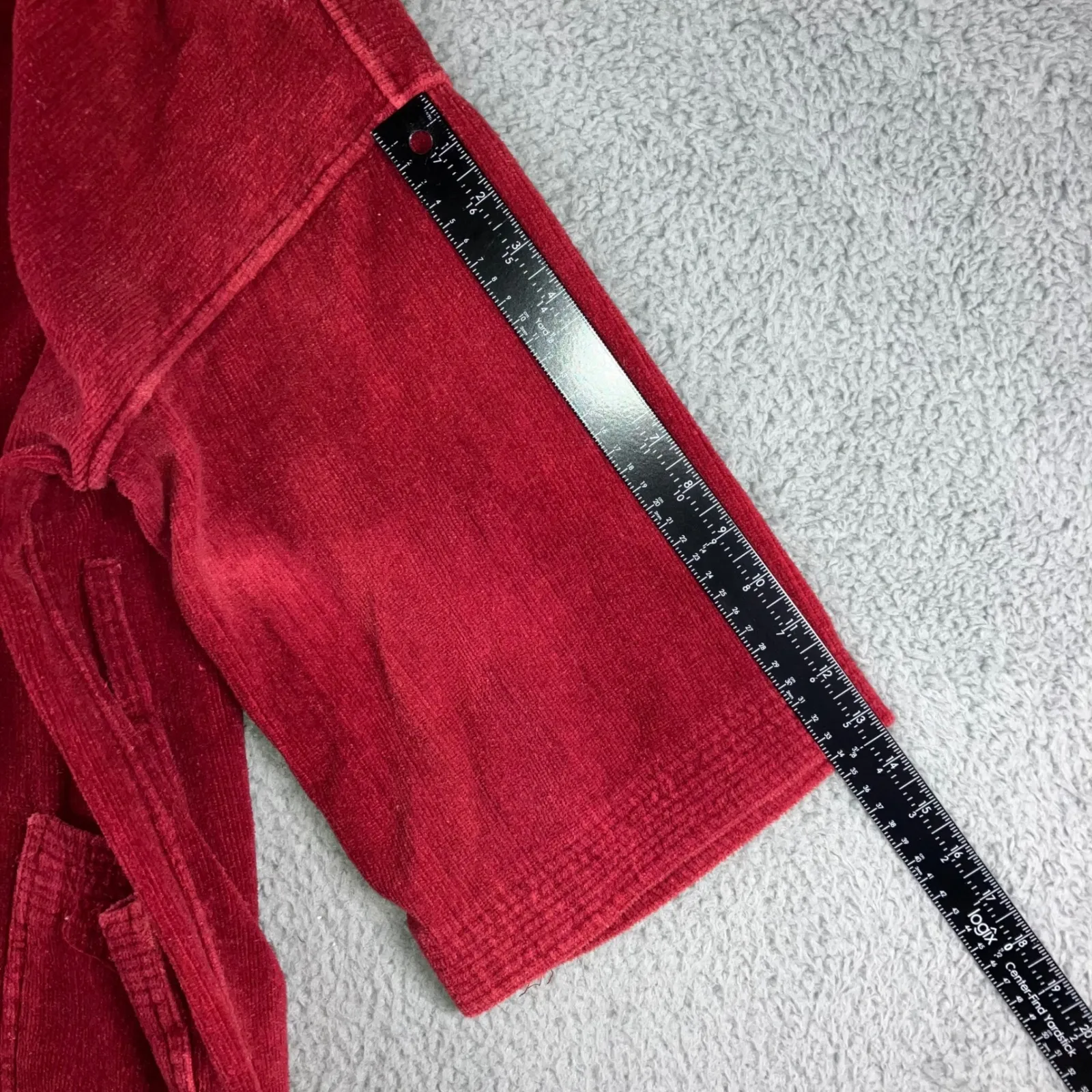 Vtg Bill Blass Terry Cloth Robe Men One Size Short Sleeve Retro 90s - Image 4