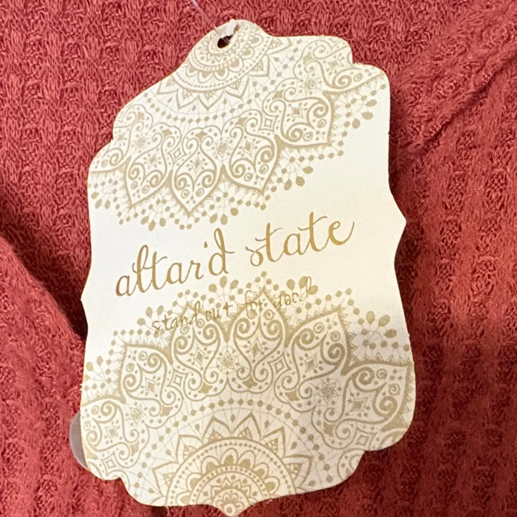 Altar'd State Terracotta Button-Front Cardigan - Image 4