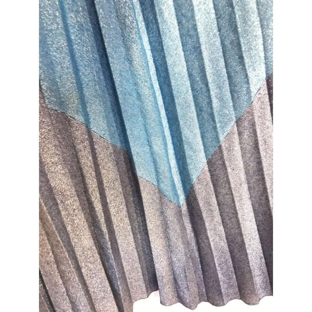 Free People Pleated Love Mini Dress blue purple sp - Image 9