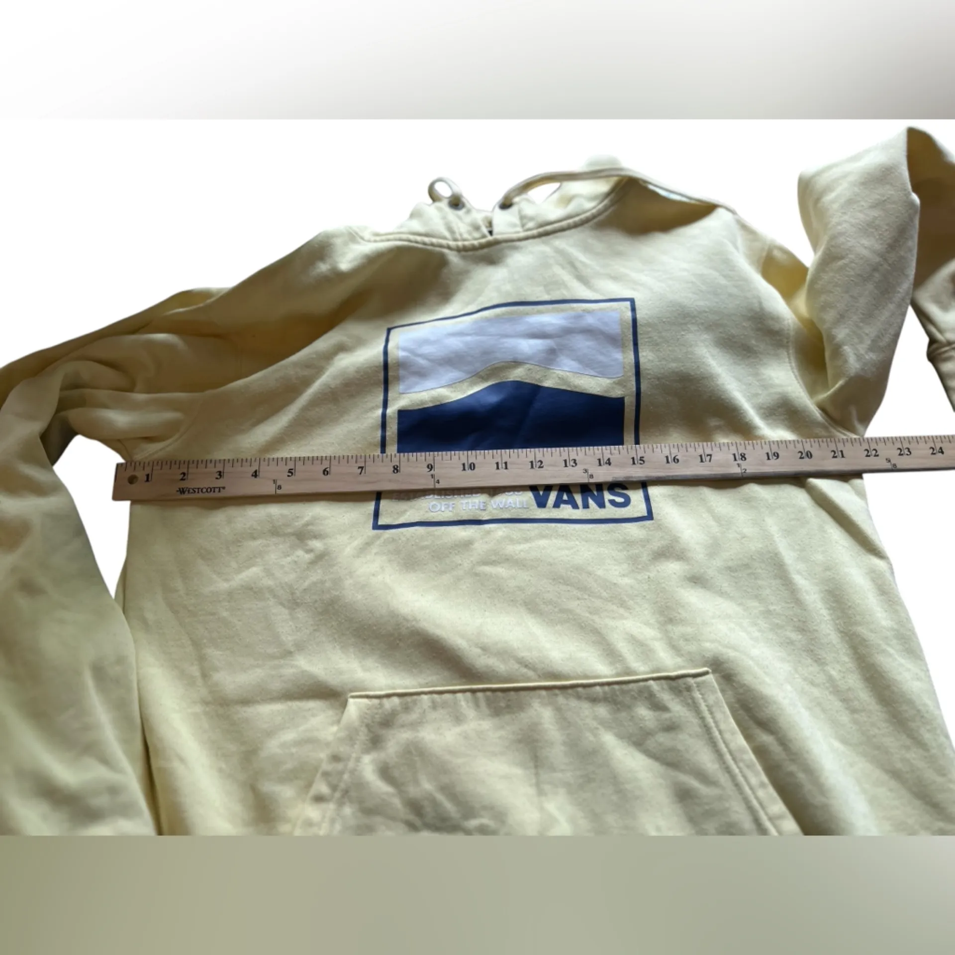 Vans Unisex Pullover Hoodie Yellow M Long‎ Sleeve with Logo - Image 8