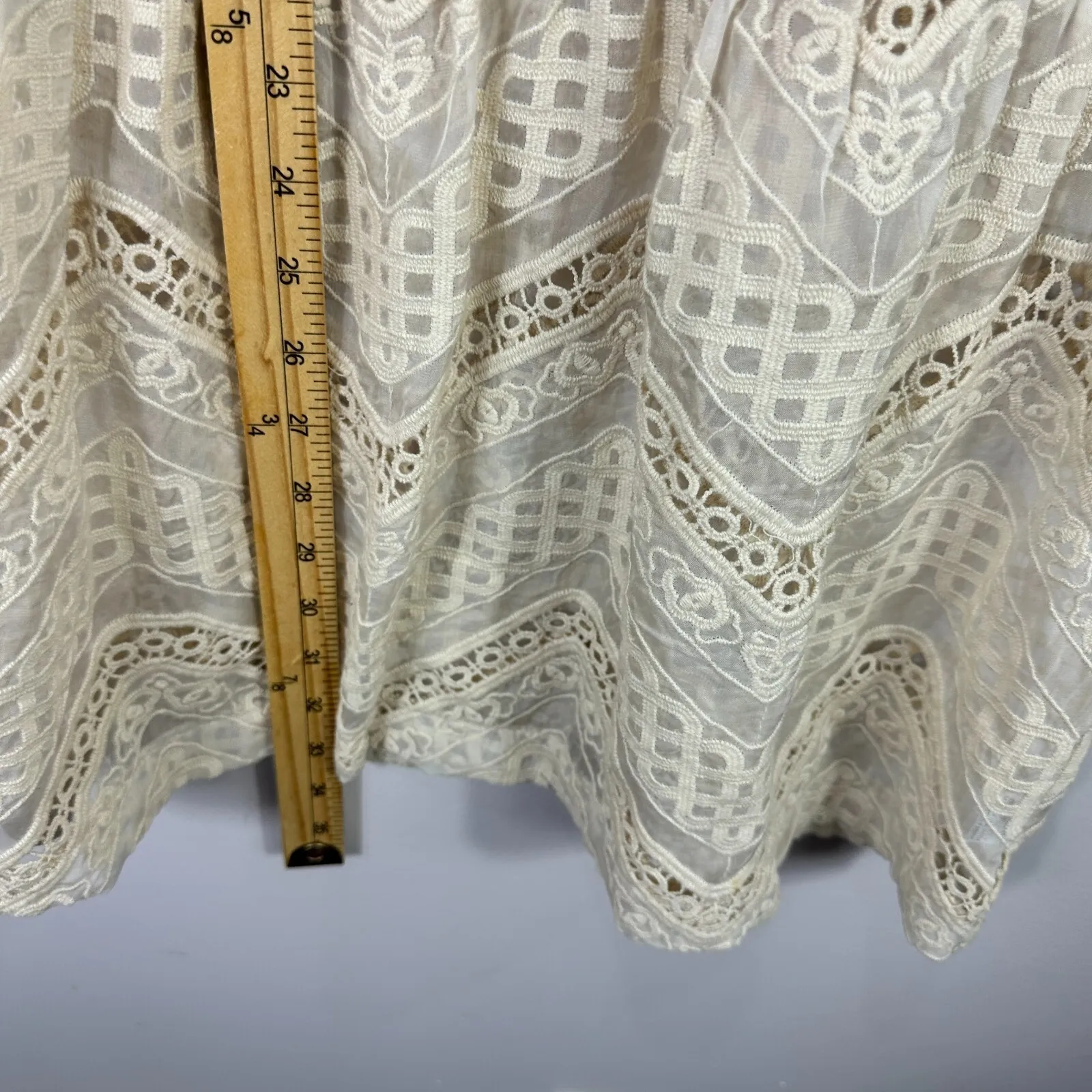 Glam Dress Small Ivory Lace‎ Sleeveless Crochet Lace Cottagecore Romantic Indie - Image 6