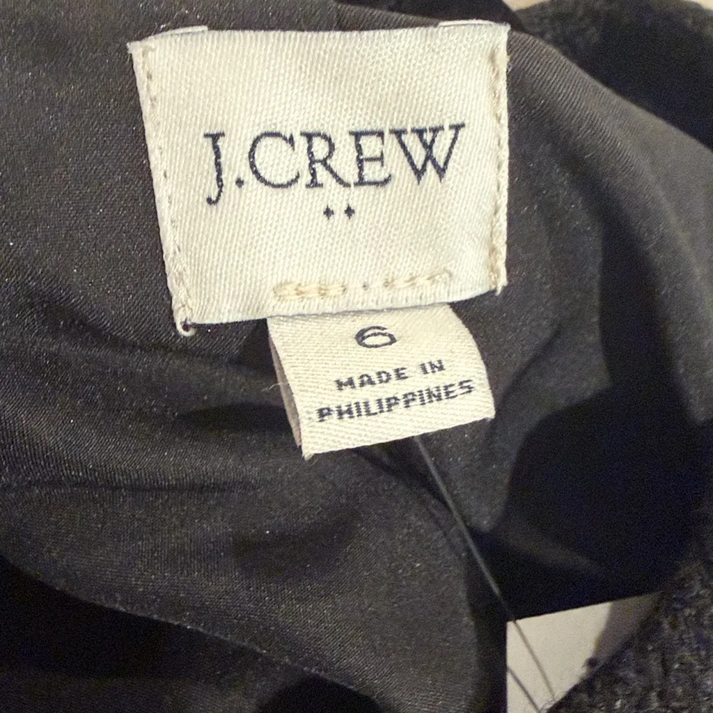 J. Crew Tweed Lady Jacket, Black Blazer Size 6 - Image 2