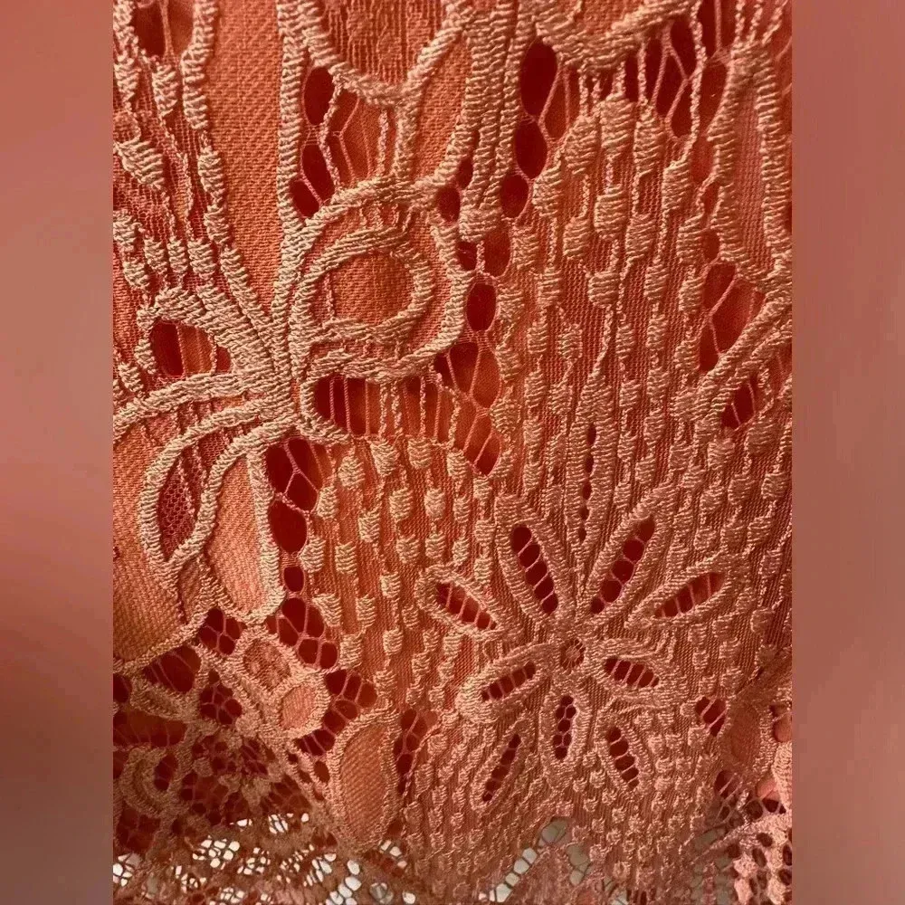 Women’s dressy lace shirt Orange - Image 7