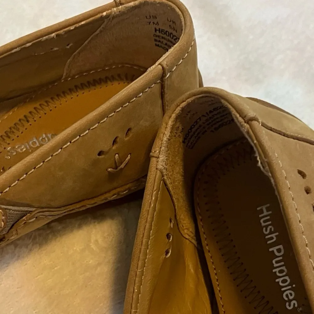 Hush Puppies Wave Reflex Tan Suede Leather Slip On Comfort Flats Women’s Size 7 - Image 6