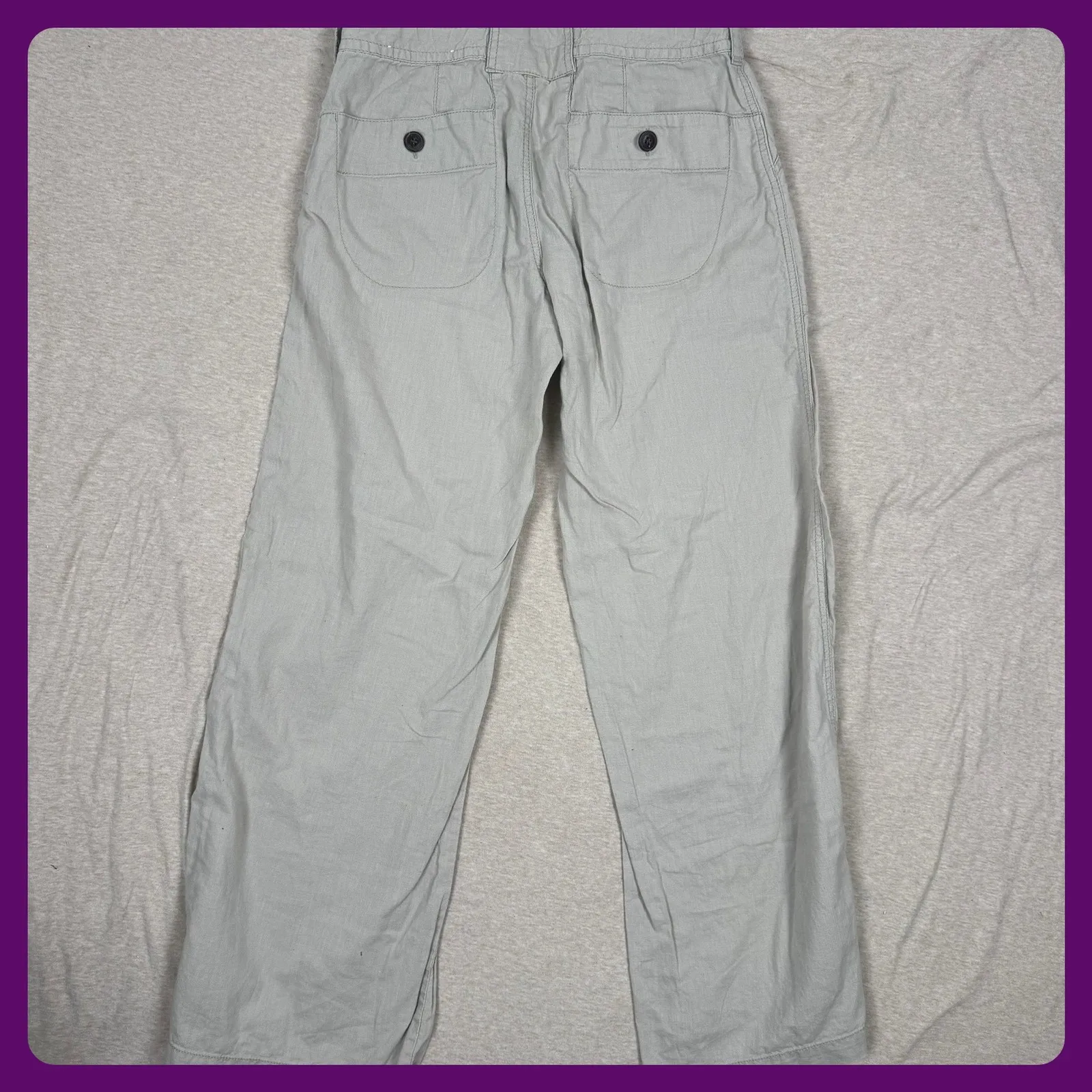 Patagonia Women's Hemp Cotton Wide Leg Casual Pants Size 2 Light Grey Drawstring - Image 3
