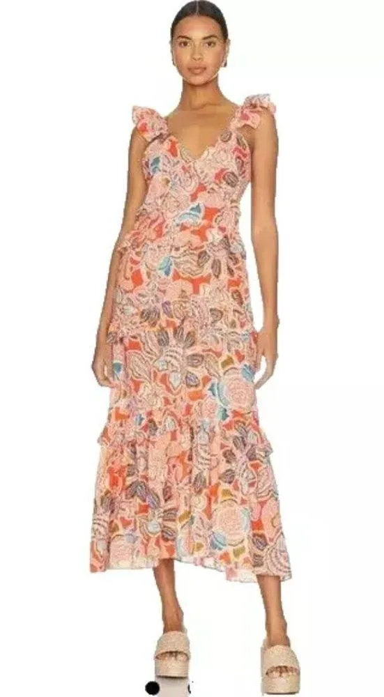 NWT  Olivia Rubin Rex Morrison Dress in Tangerine Flora Size S - Image 3
