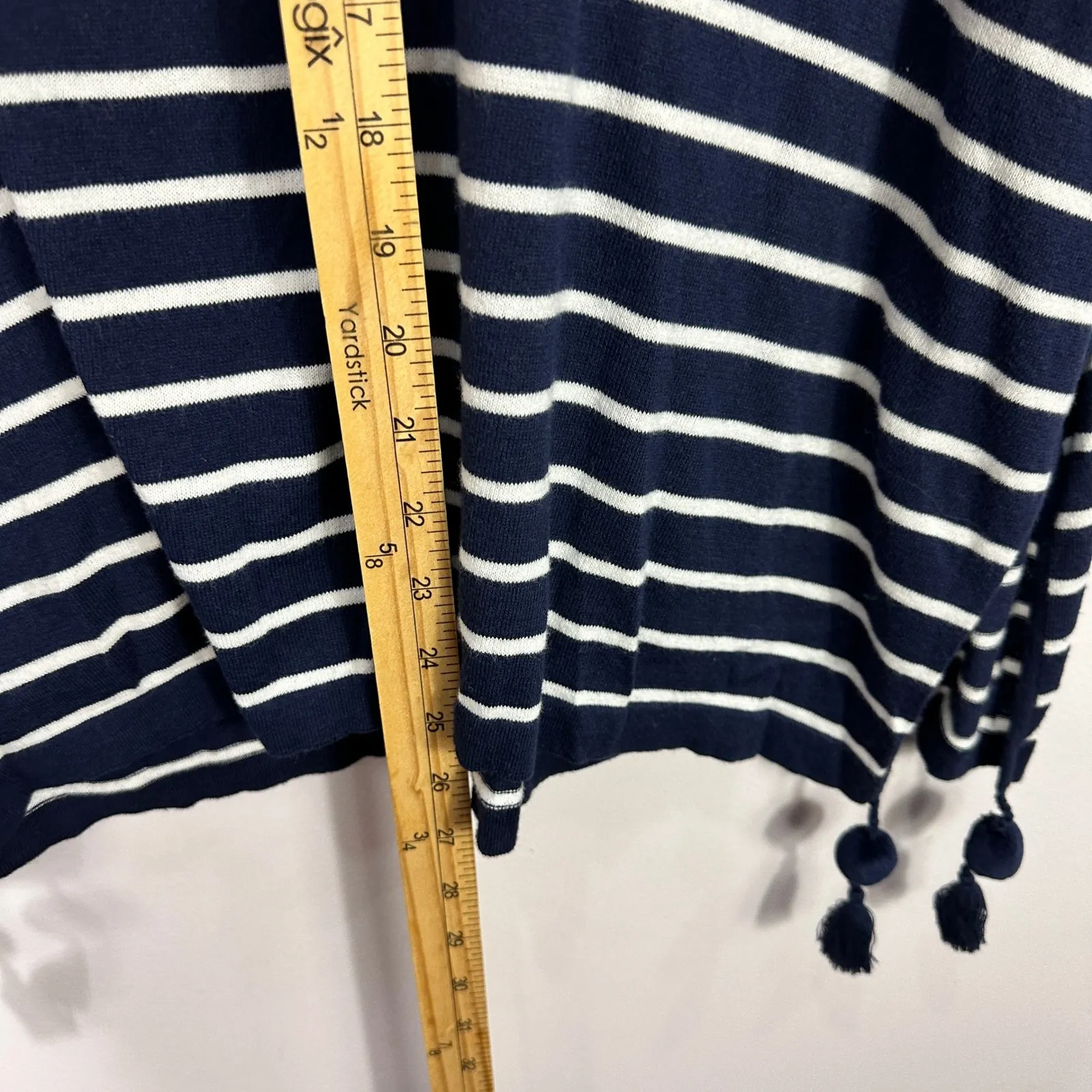 Lilly Pulitzer Top Small Navy Stripe Coastal Preppy Nautical Resort Tassel Hem - Image 5