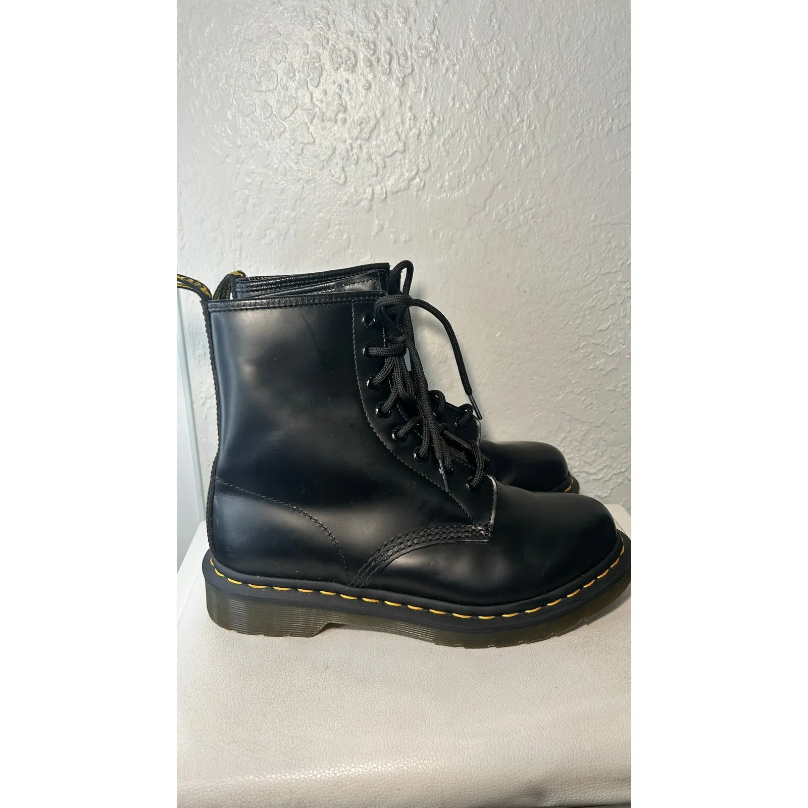 Dr Martens 1460 Bex Smooth Leather Lace Up Boots in Black Women's Size 7 - Image 4