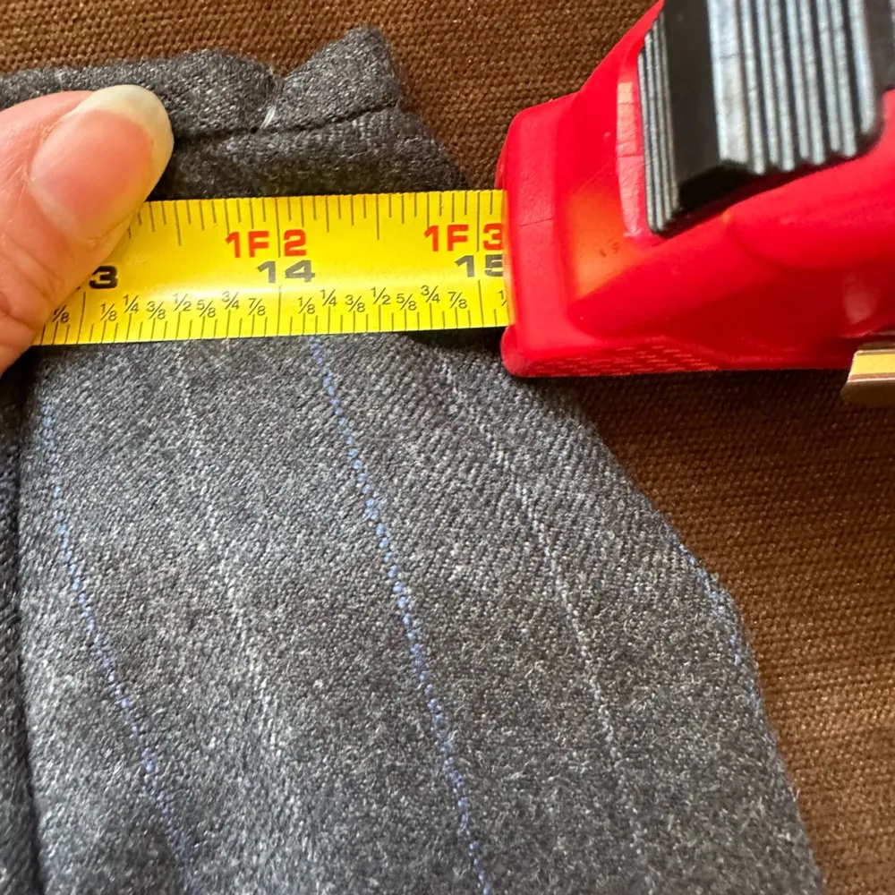 Midi Business Attire 100% Wool Skirt With Blue & Gray strip… - Image 11