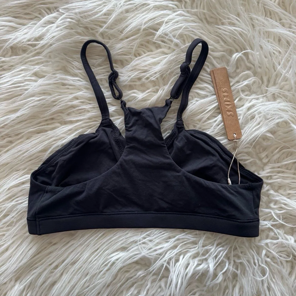 Skims Fits Everybody Racerback Plunge Bralette Onyx Size Small - Image 7