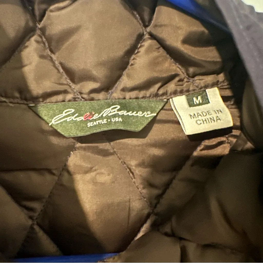 Eddie Bauer Jacket‎ Womens Medium navy Fill Power Goose Down Quilted - Image 6