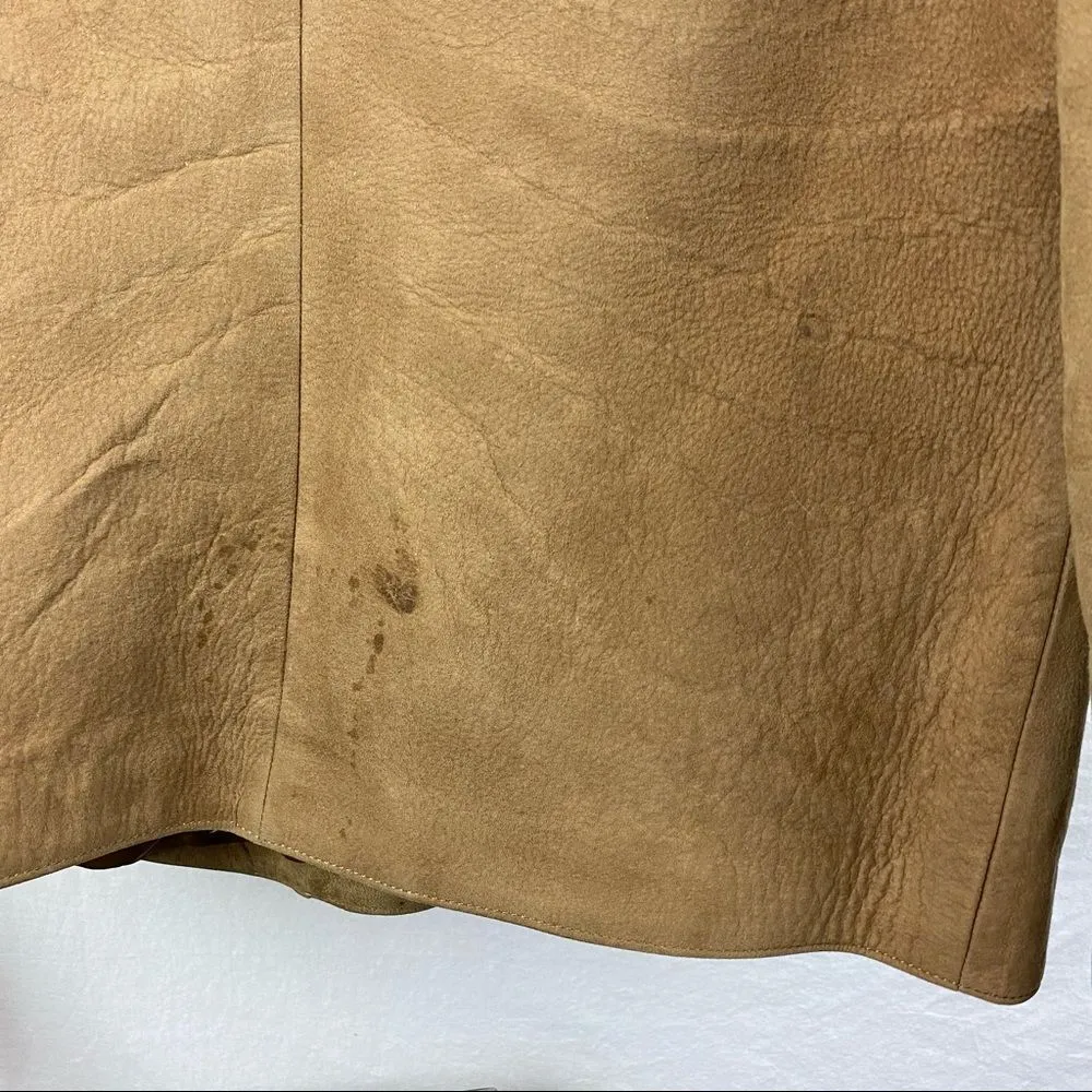 Brown Leather Suede Lined Button Up Blazer By FA. Gebrs. Vermeulen L Large - Image 4