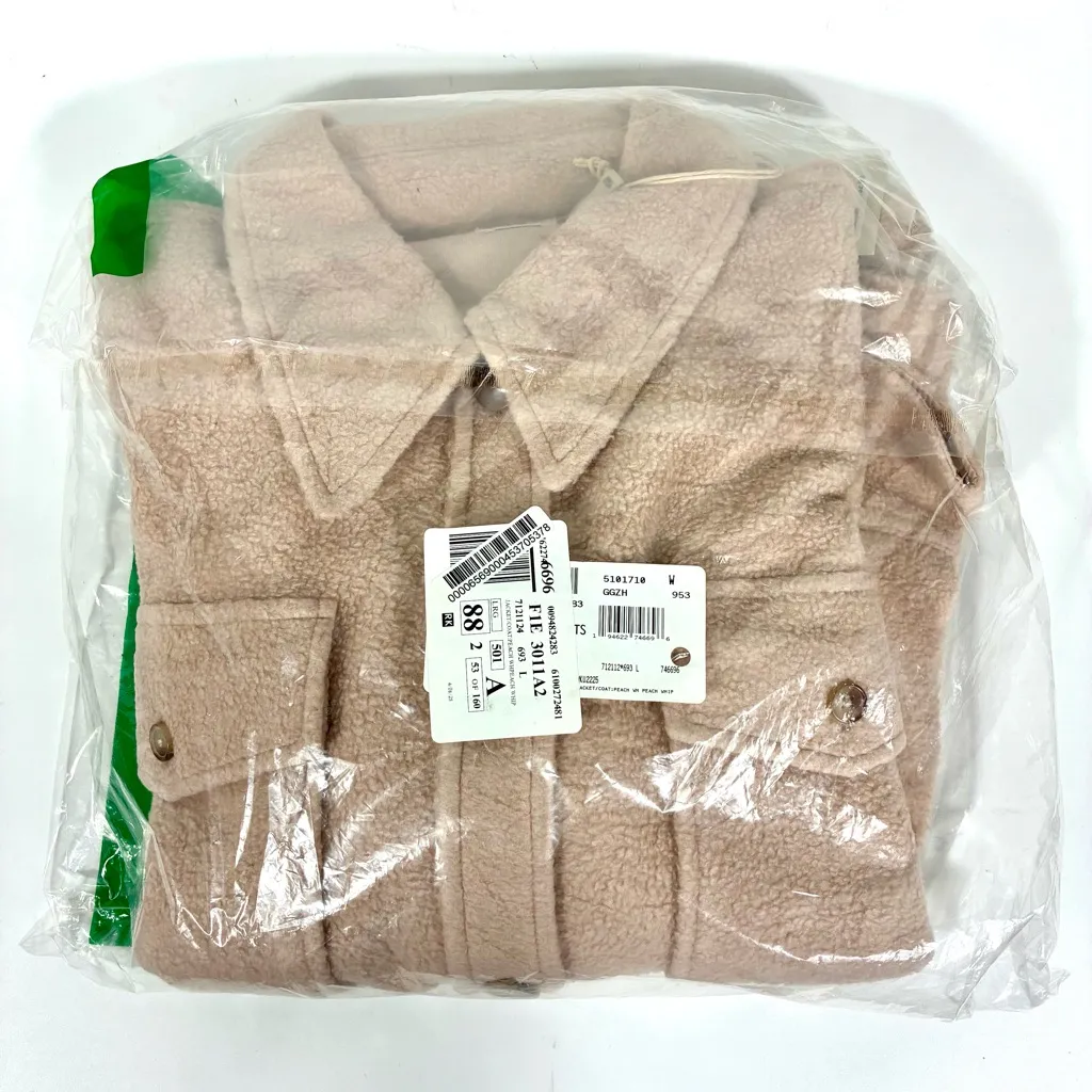 Faherty Holden High Pile Fleece Jacket Peach Whip Large NWT - Image 14