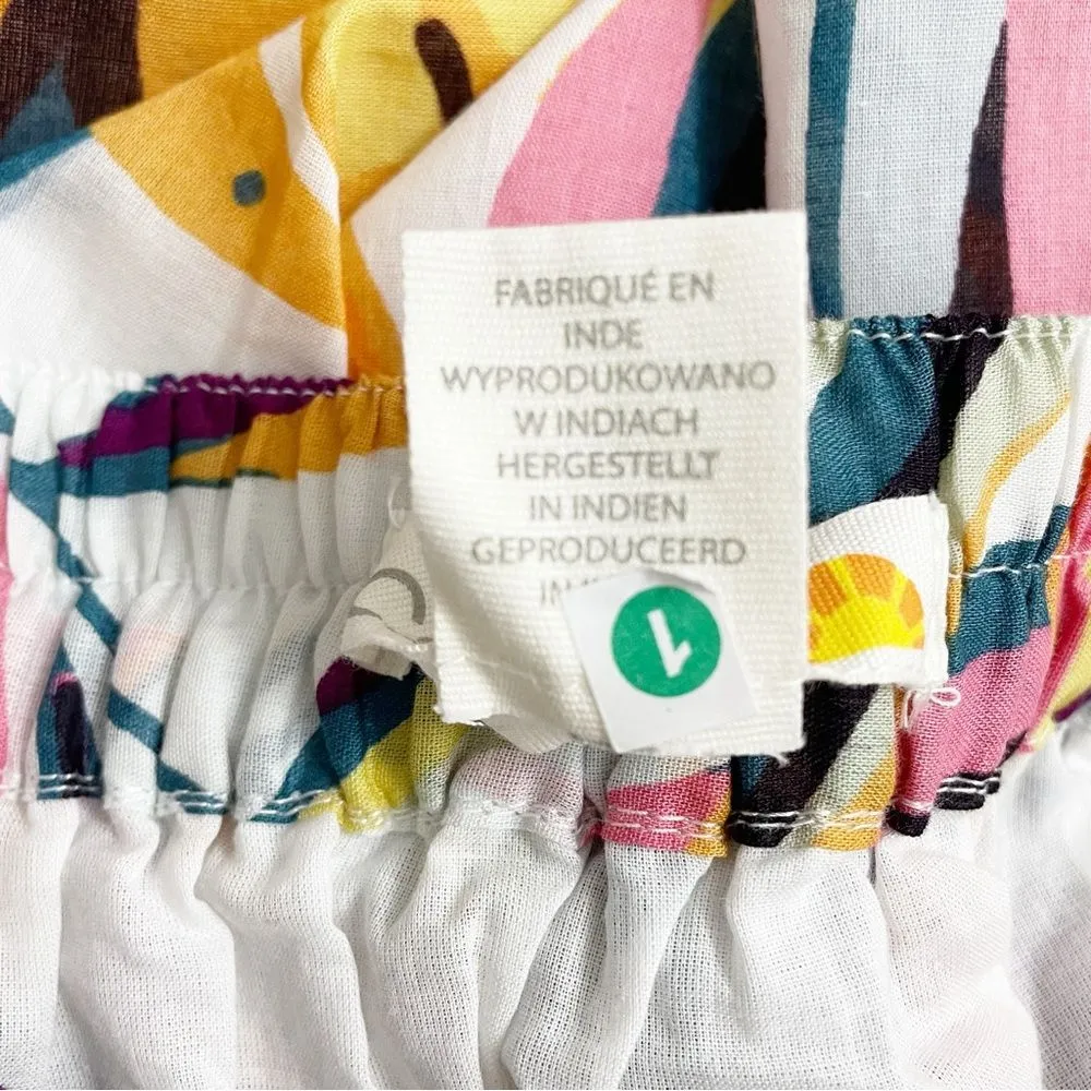 C&C California Tropical Print Embroidered Cotton Wrap Front Skirt Size Small NEW - Image 8