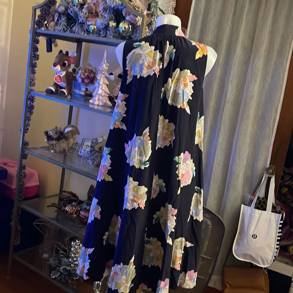 Tibi Silk mid-length dress Medium 
Navy, Silk - Image 6